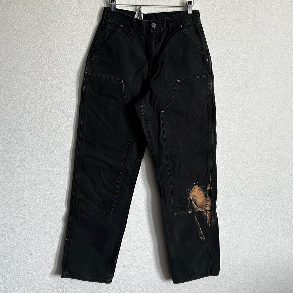 Carhartt B136 BLK black double knee work wear carpenter pants